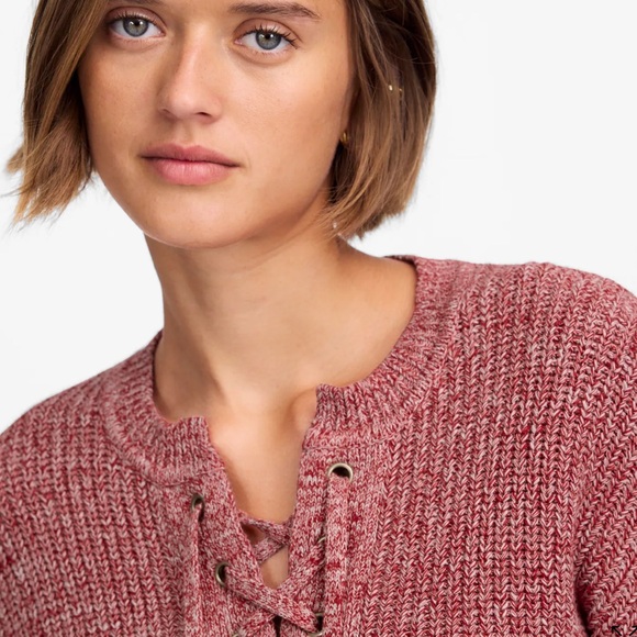 Madewell Pink Lace-Up Women's Sweater new - Picture 4 of 9